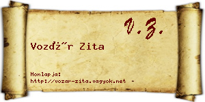 Vozár Zita névjegykártya