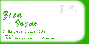 zita vozar business card